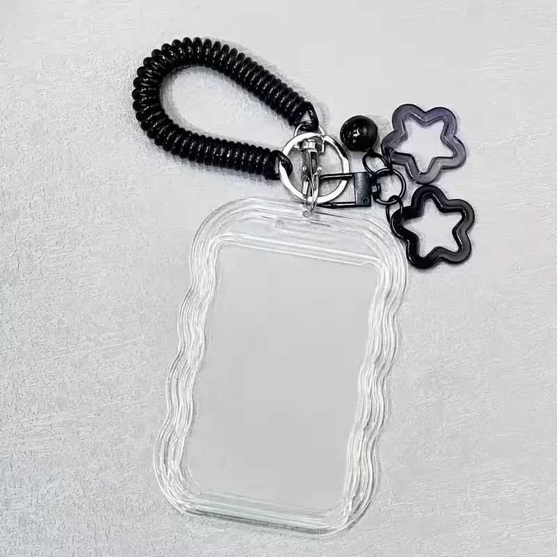 Star Clear Card Holder Ins-Style High-Aesthetic Student Subway Campus Work ID Meal Card Protective Sleeve