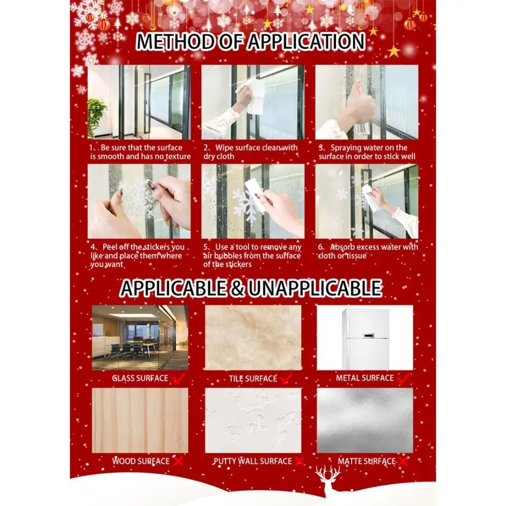 

PVC Christmas Window Stickers Santa Claus Designs Snow Designs Christmas Window Decals Martian Designs Electrostatic Stickers
