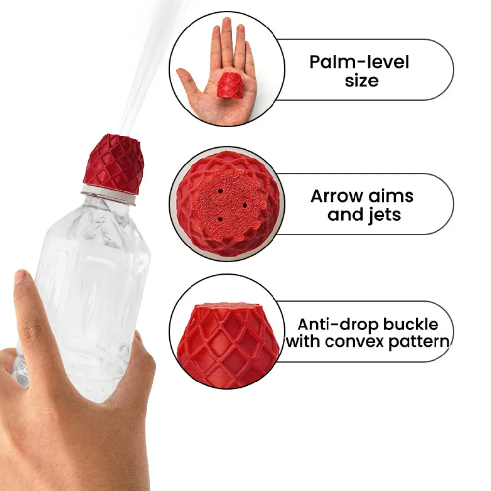 

2pcs Practical Red Bottle Cap Sprinkler Plastic Threaded Water Bottle Cap Portable Watering Sprinkler Nozzle Gardening