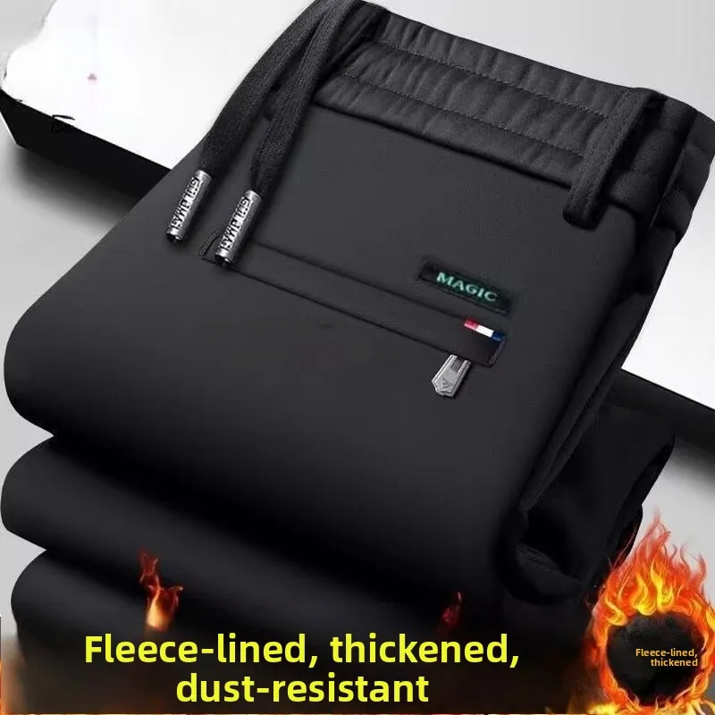 

Men's Fce Lined Thiened Elastic Casual Pants Autumn Winter Warm Trousers Loose Large Size Outdoor Sports Pants