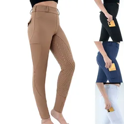 Pantaloni da equitazione da donna Pantaloni a sedile intero Collant da scuola equestre Abbigliamento sportivo da esterno Abbigliamento da cavaliere