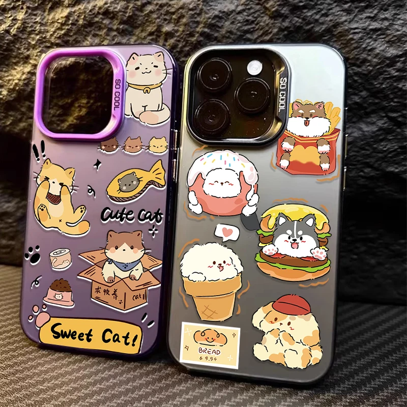 Fine Food Cat Dog Case for Samsung Galaxy S24 S23 S22 S21 Ultra Plus FE A54 A34 A24 A14 A73 A53 A33 5G Note 20 Back Bumper Cover