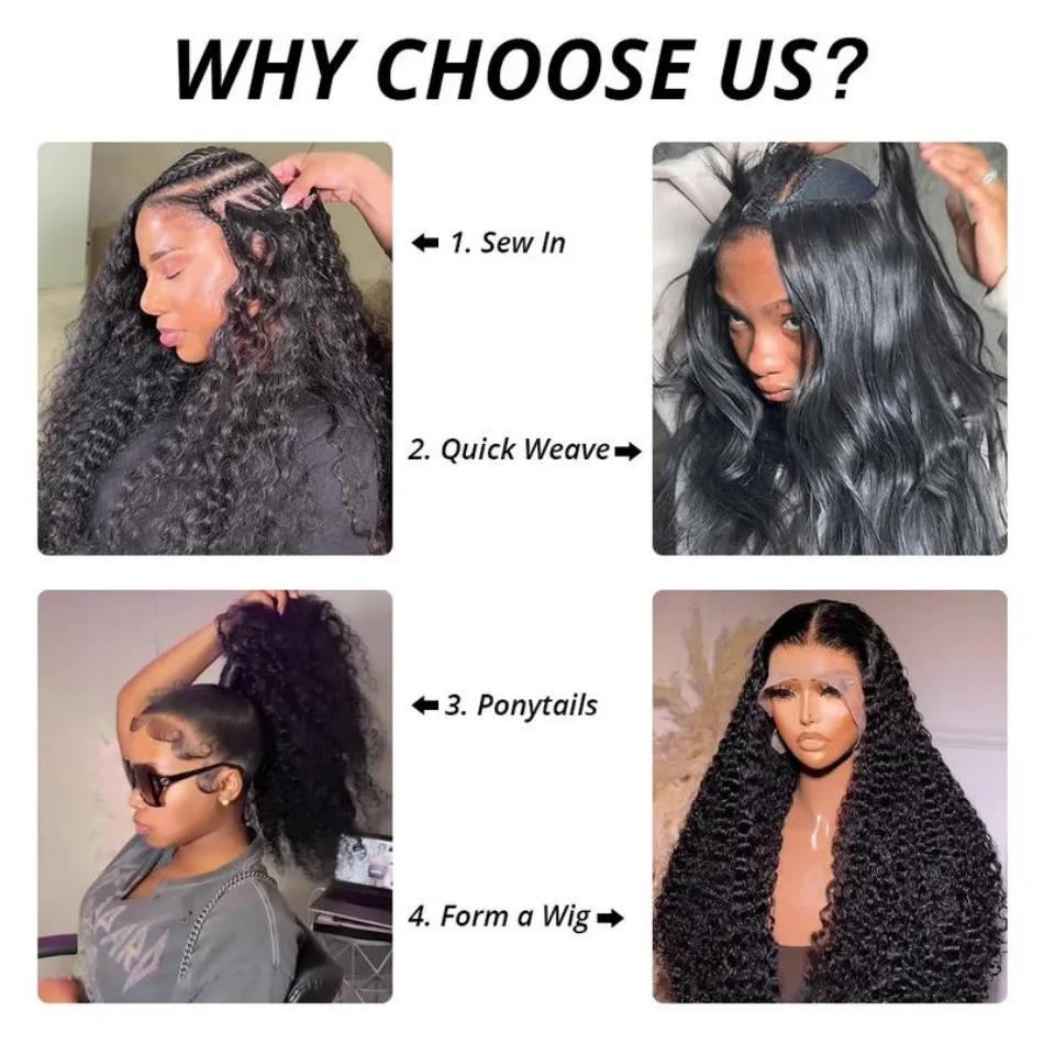 حزم شعر بشري مموج عميق حزمة شعر برازيلي 100% شعر بشري 10-32 بوصة لون طبيعي للنساء السود وصلات شعر ريمي