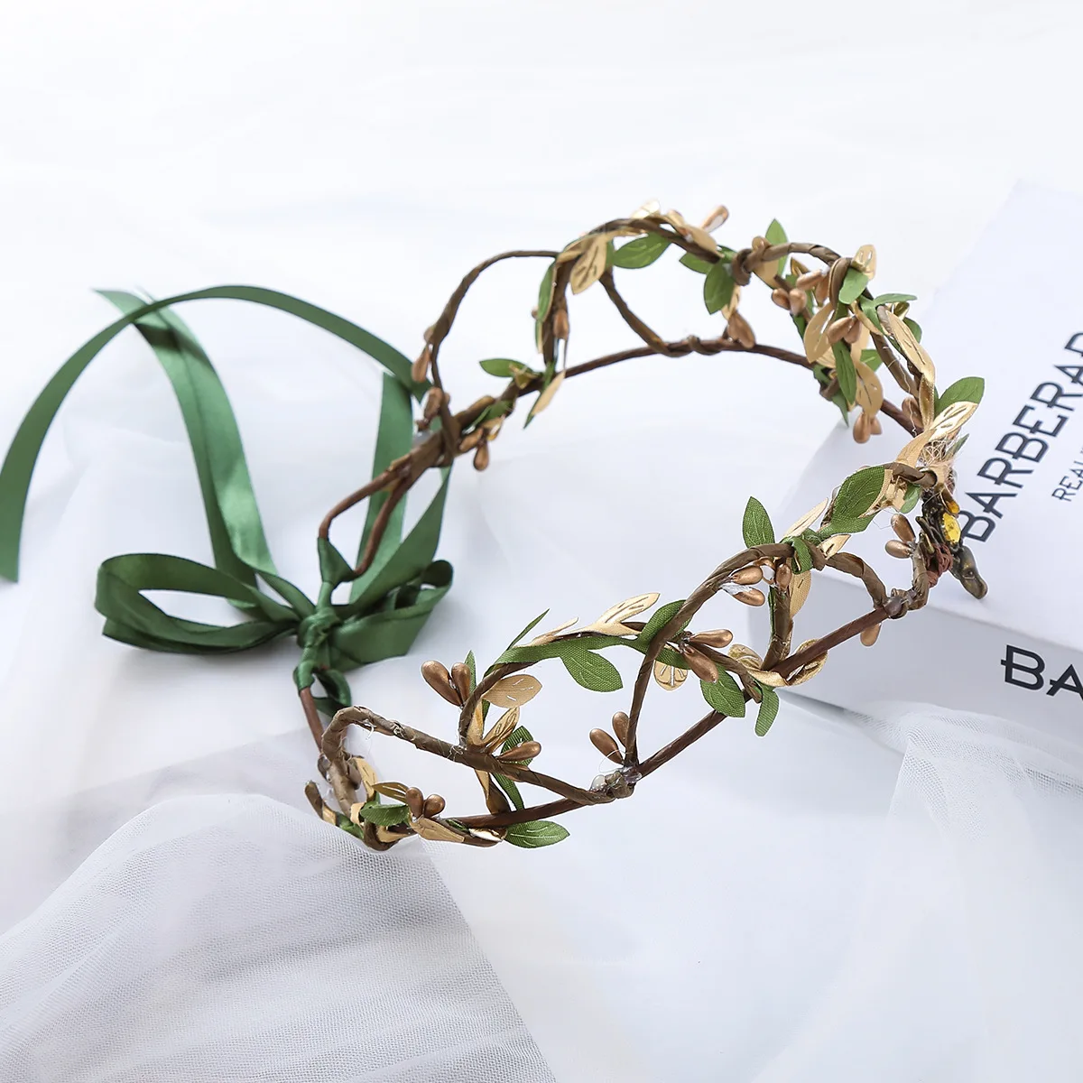 เครื่องประดับศีรษะเอลฟ์ป่าไม้สีเขียว EFORSTORE มงกุฎใบไม้ ที่คาดผมรูปตัววี วงแหวนกิ่งไม้ เครื่องประดับศีรษะดอกไม้เจ้าสาว อุปกรณ์เสริมฮาโลวีน