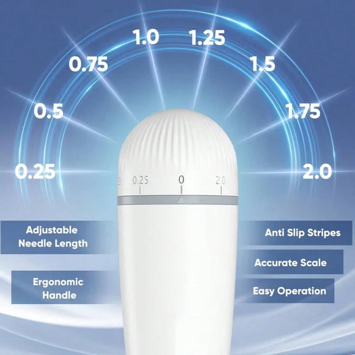 120 Nadeln Derma Stamp Einstellbares Bio-Nadel-Gerät Tragbares Kopfhaut-Massage- und Hautpflege-Tool Kompakt Geeignet für Gesicht, Kopfhaut, Bart und Körper – Detail 4