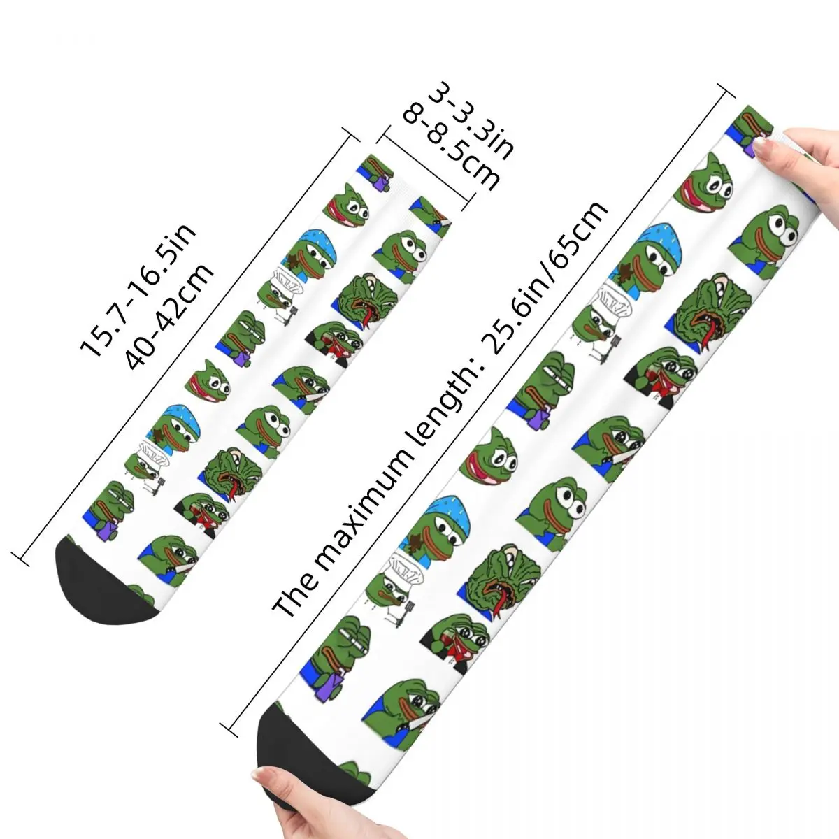 Funny Happy Sock for Men Peepo Variety Set Hip Hop Pepe The Frog Quality Pattern Printed Crew Sock Seamless Gift