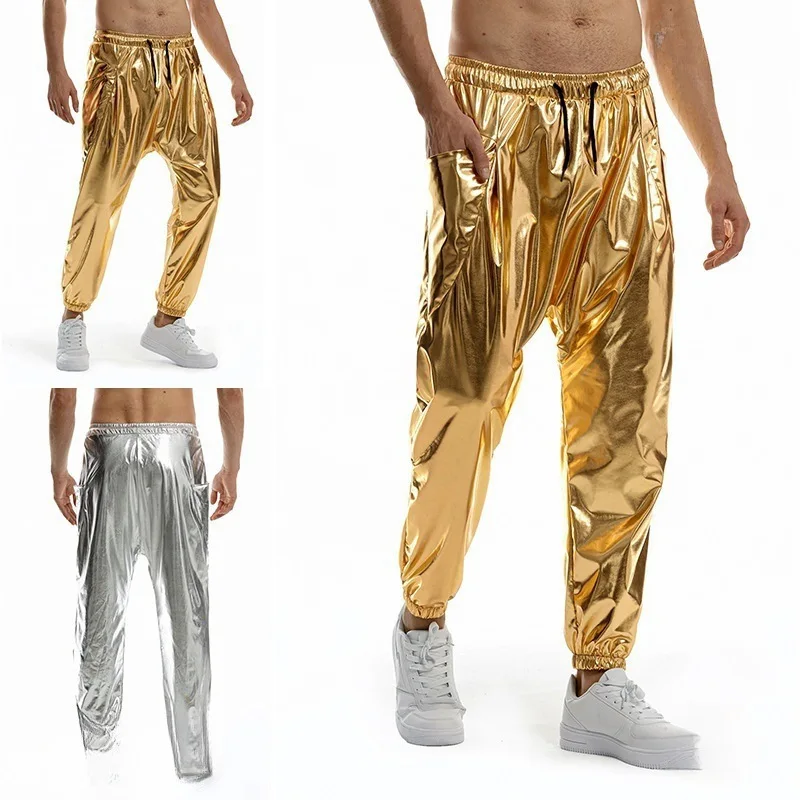 

Spring And Summer Jogging Sweatpants Bronzing Elastic Trousers Men's Casual Pants Men's Sweatpants