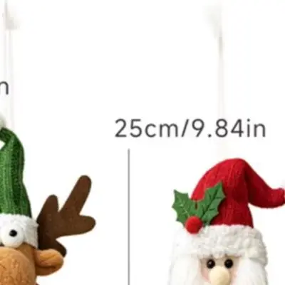 3 Piece Plush Christmas Ornaments Set Santa Snowman Reindeer With Long Beaded Legs For Xmas Tree Fireplace Home Holiday Decor