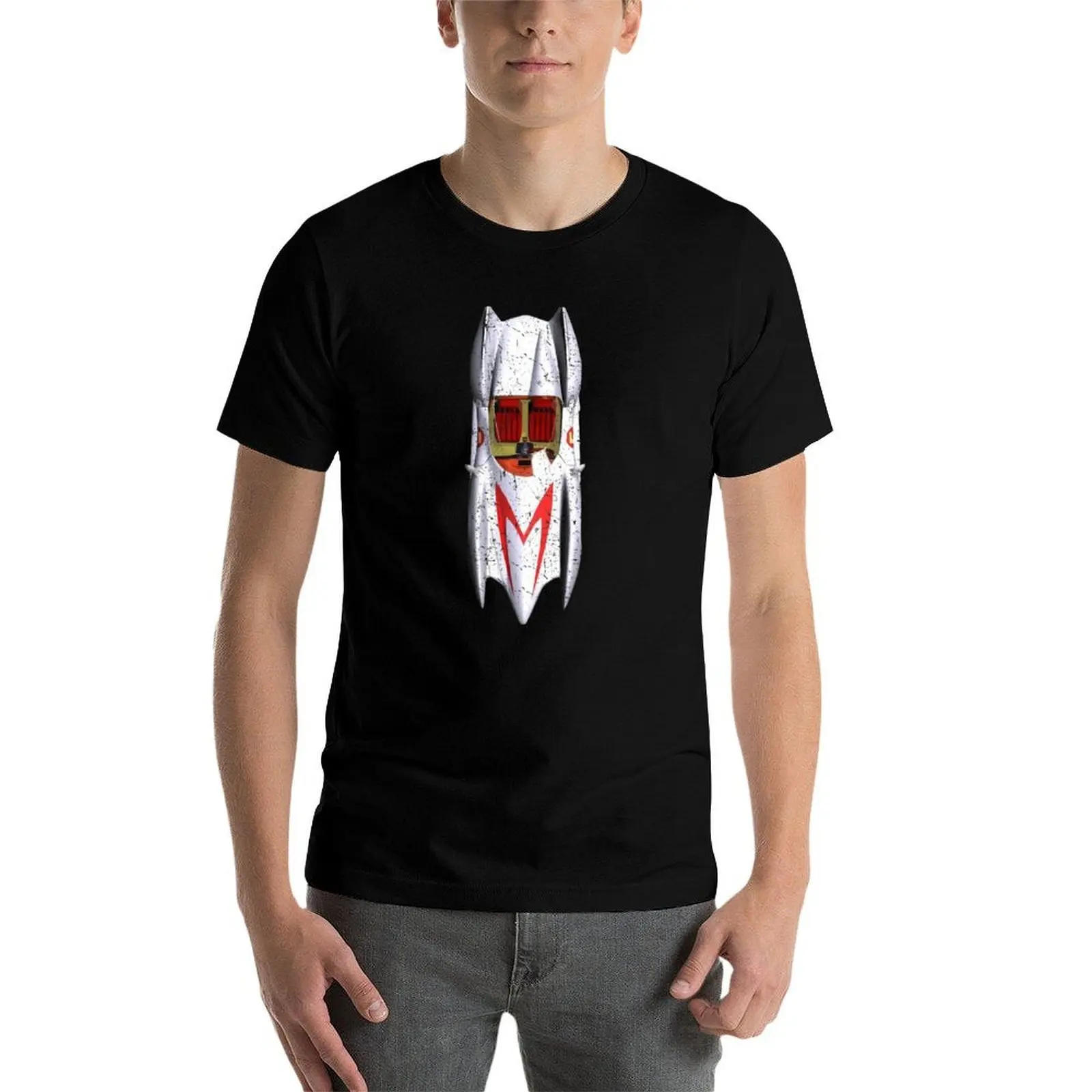 Speed Racer - Mach 5 - Car Top - Vintage Retro Distressed T-Shirt t shirt man cotton graphic t shirts for man T-Shirt view 4