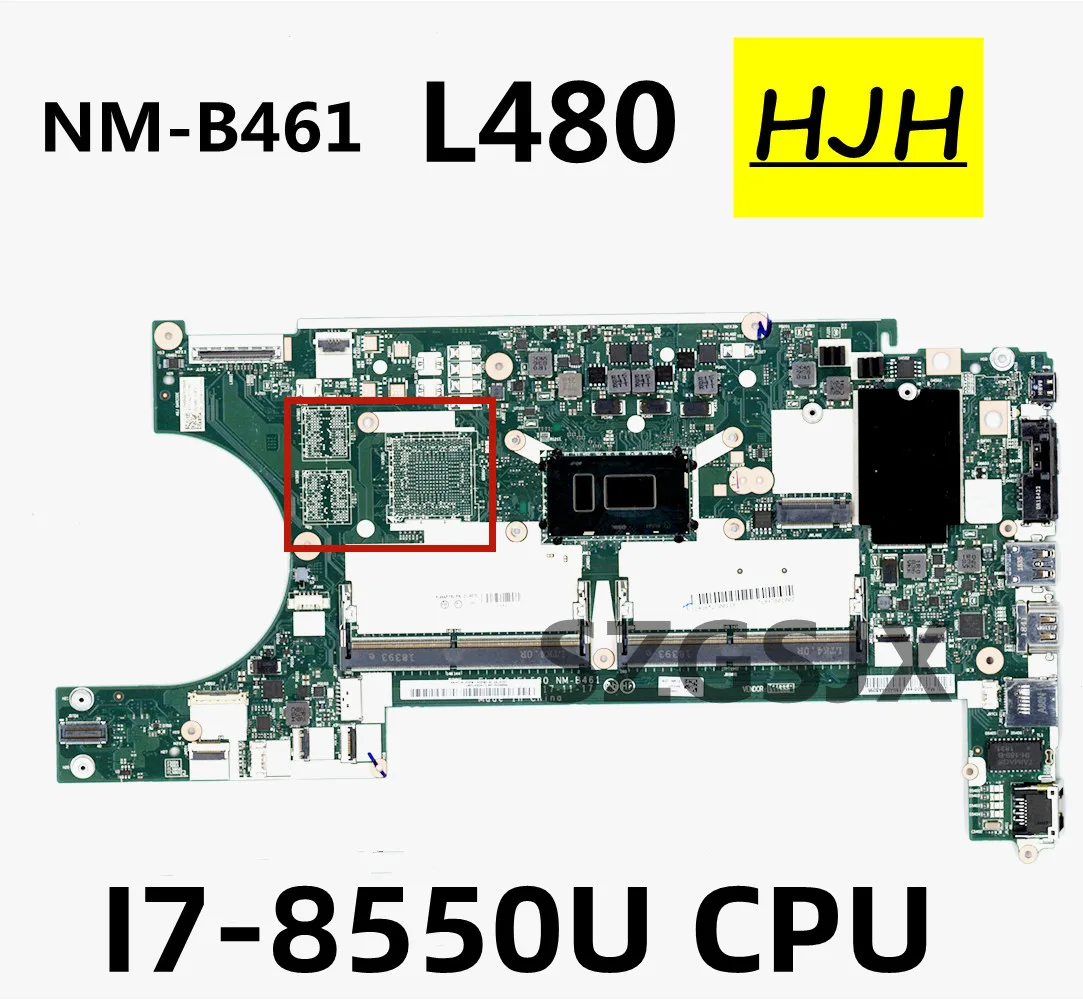 FOR  Lrnovo Thinkpad L480 L580 Laptop Motherboard NM-B461  with I7-8550U CPU UAM DDR4 100%TEST