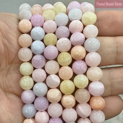 Natural Beige Persian Jades Stone Round Loose Beads DIY Women's Bracelets Necklace for Jewelry Making 15'' Strand 6/8/10/12mm