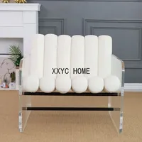 Simple Sales Office Couch Armchair Light Luxury Leisure Chair Fabric Recliner Sofa Model Room