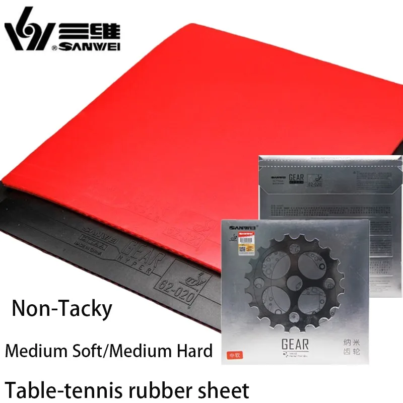 

SANWEI GEAR HYPER Table Tennis Rubber Sheet Pimples in Semi-sticky Ping Pong Rubber Pre-tuned Medium Cake Sponge Sanwei Rubber