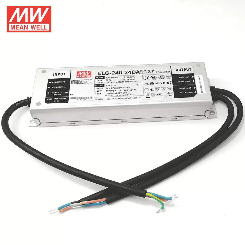 HOT SALE Meanwell ELG-240-48DA-3Y 240W 48V dimmable LED Driver