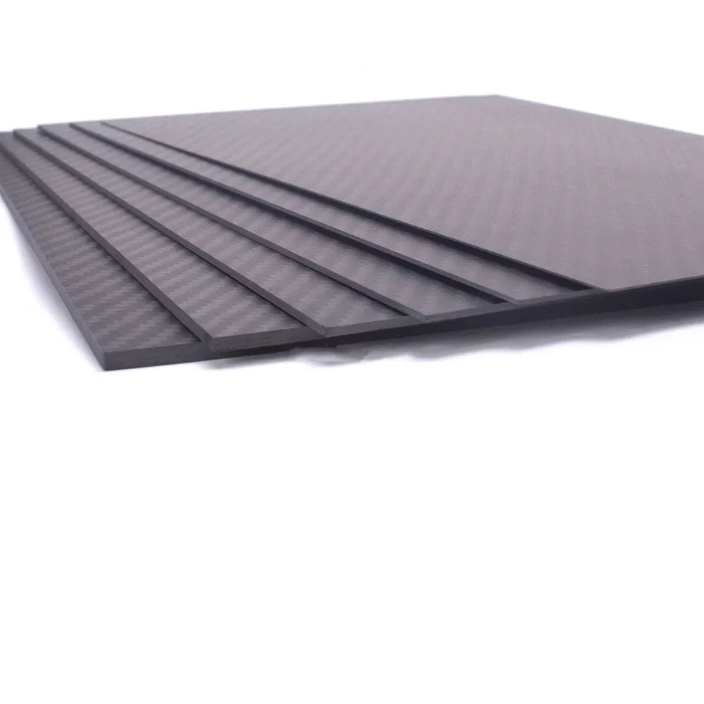 200mm X 250mm 0.5mm 1mm 1.5mm 2mm 3mm 4mm 5mm Carbon Plate Panel Sheets High Composite Hardness Material Carbon Fiber Board