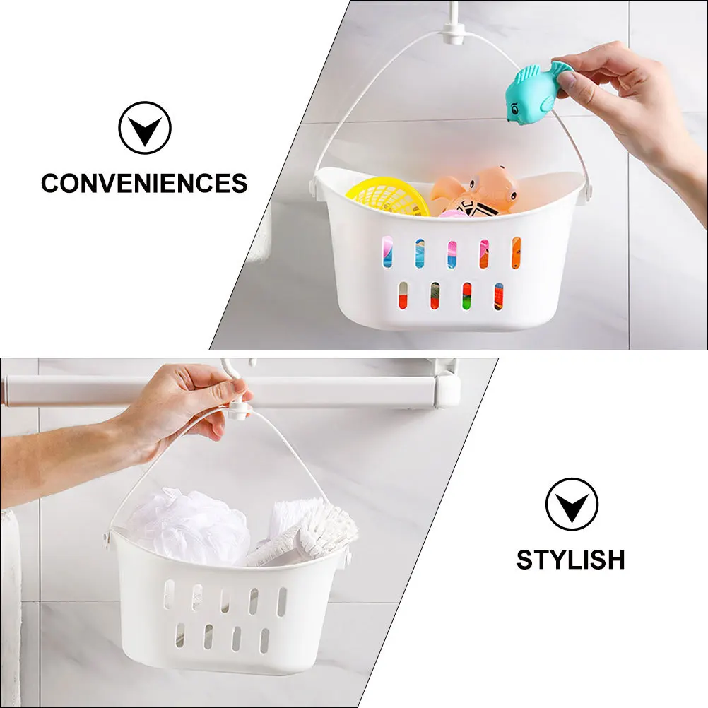 

1Set Hanging Storage Basket Plastic Portable Organizer for Bathroom Kitchen Shower Sundries Snacks Cleaning Supplies