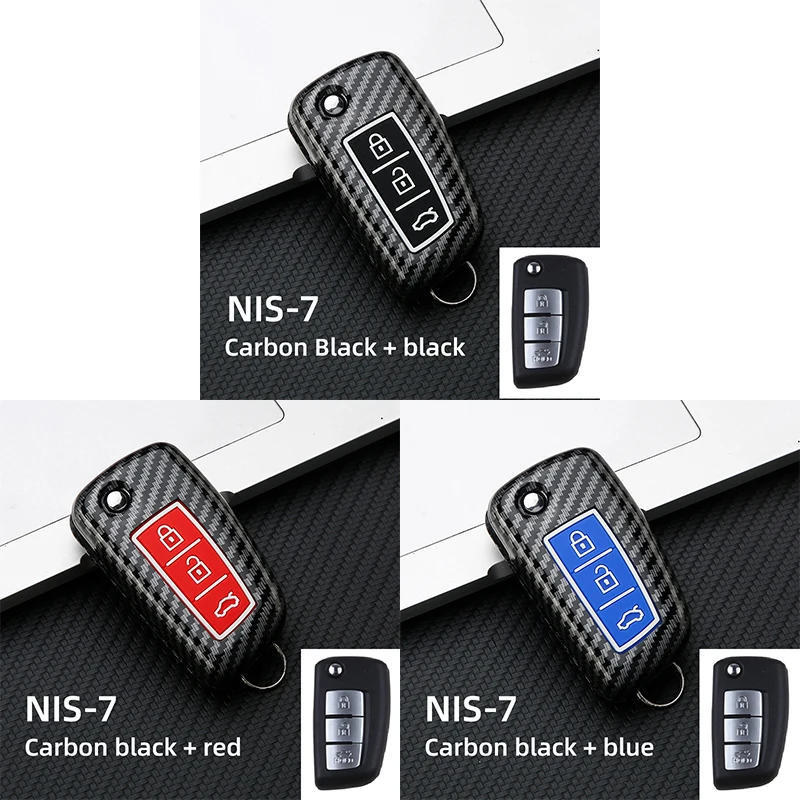 ABS Carbon Car Key Case Cover For Nissan Qashqai J11 X-Trail X Trail T32 Juke Tiida Micra Murano Pulsar Altima Maxima Rogue