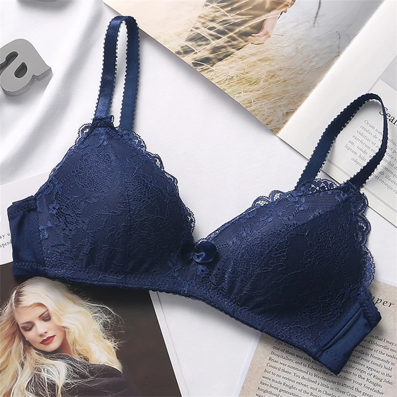 Cotton Women Underwear ABC Cup Bra Wireless Gathered Polyester Brassiere Push Up Lingerie Bralette Seamleass Large Bra