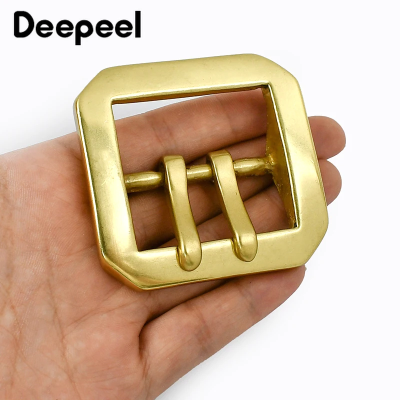 40mm masculino puro cobre pino fivela de aço inoxidável cintura fecho calças único/duplo pinos cinto gancho diy couro artesanato acessórios