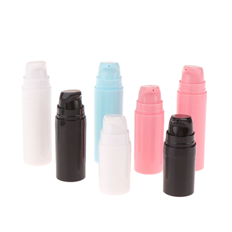 Botellas de loción rellenables, bomba sin aire, contenedor de artículos de tocador al vacío, botella cosmética de plástico vacía, 5ml, 10ml, 15ml