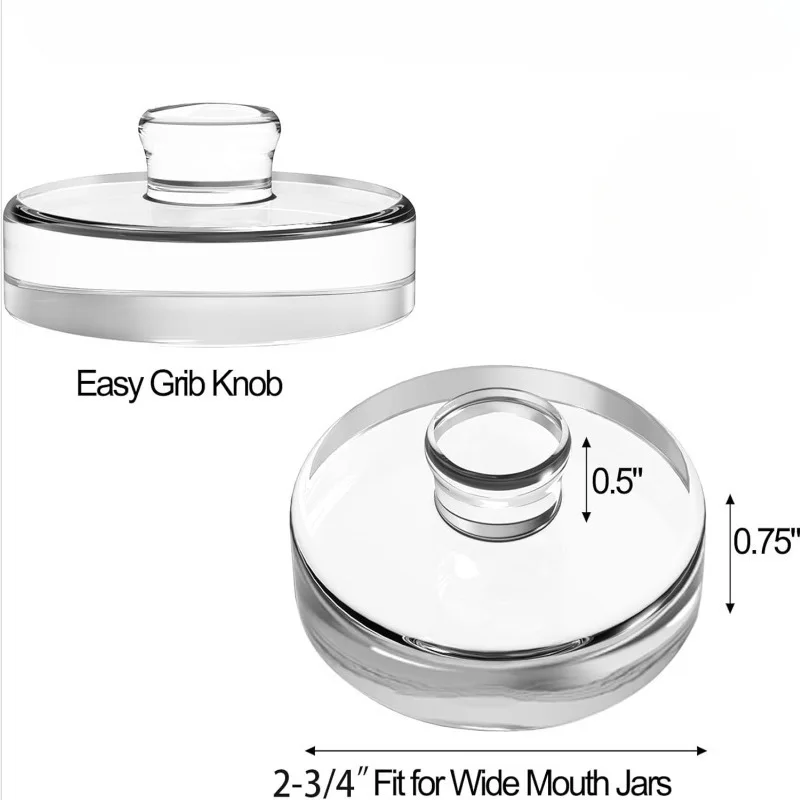 Wide Mouth Canning Jars with Glass Lid - Durable Glass Fermentation Kit, Ergonomic Handle &amp; Weight for Pickling, Mason - view 6