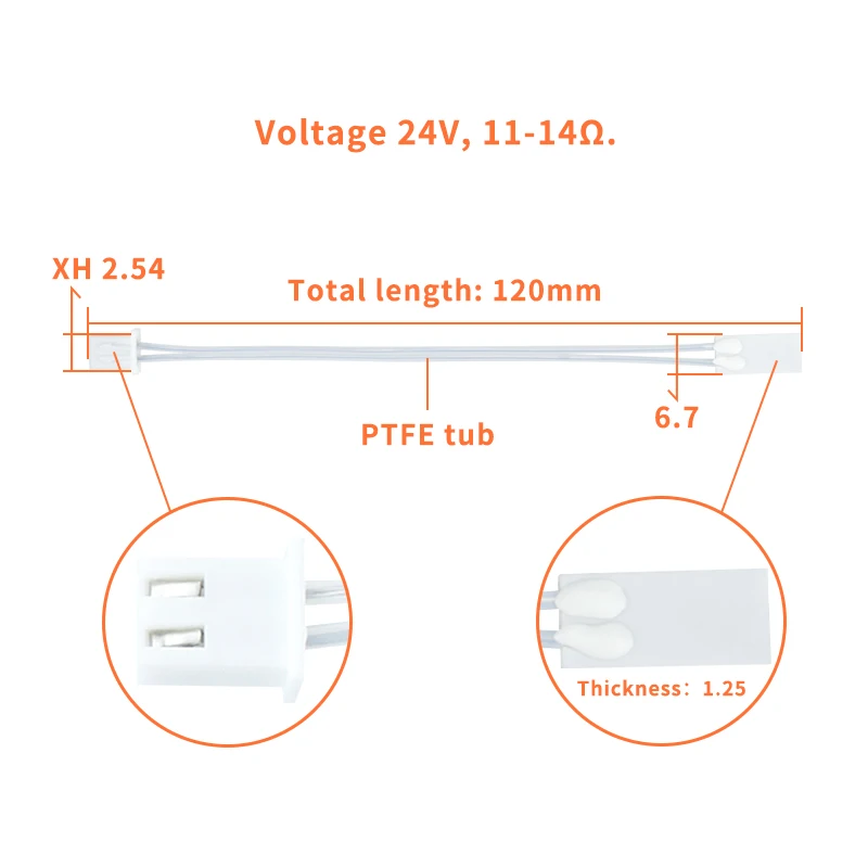 24v 48W Heating Tube For Bambu Lab X1 100K NTC Thermistor And Ceramic Cartridge Heater For Bambulabs X1 X1-Carbon