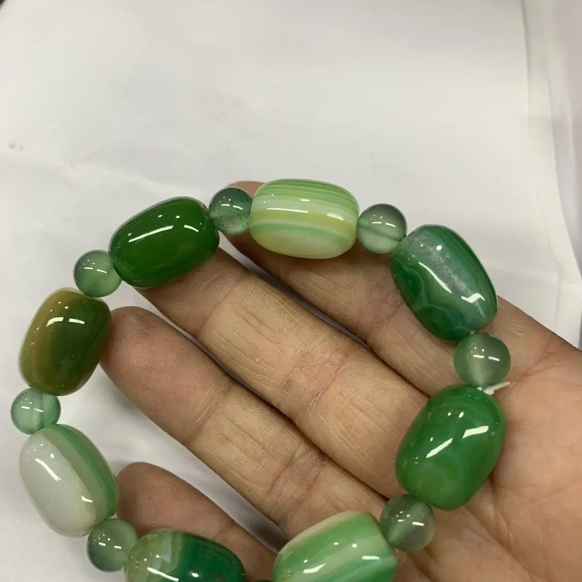 Madagascar Silk-twisted Agate Bracelet, Green Agate Transfer Bracelet, Men's and Women's Bracelet