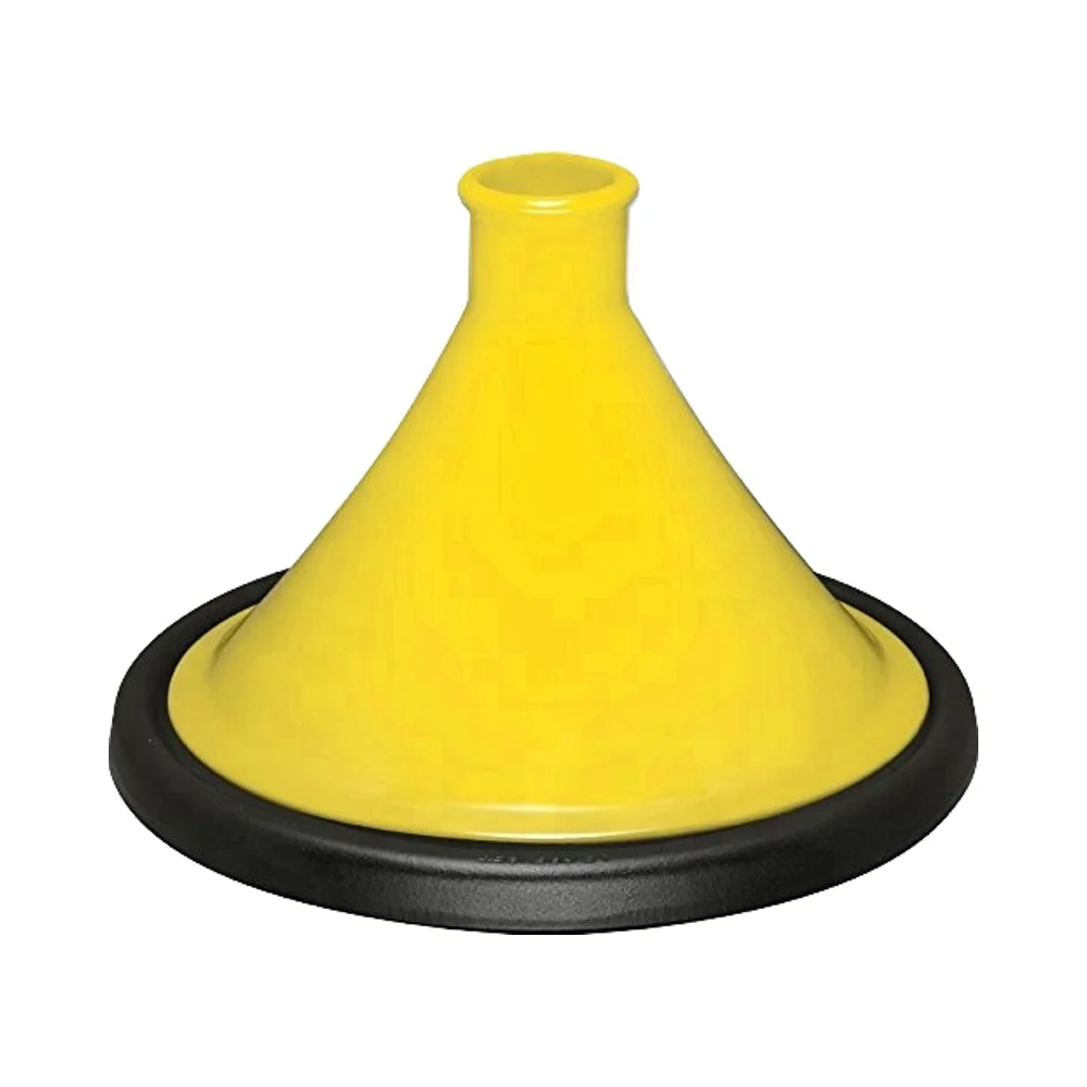 

Enameled Cast Iron Tajine Cooking Pot Cone-Shaped Traditional Slow Cooker with Red Lid Tagine Ceramic Pot