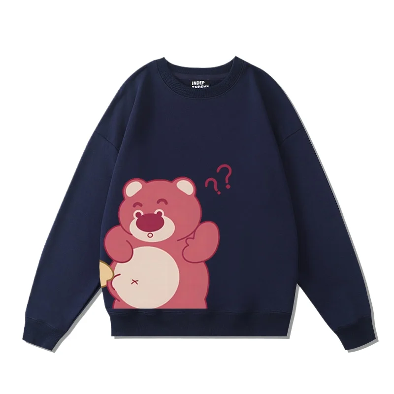 Winnie the Pooh cartoon sweatshirt women\'s crew neck sweatshirt women\'s top Lotso couple neck sweatshirt couple loose sweatshirt