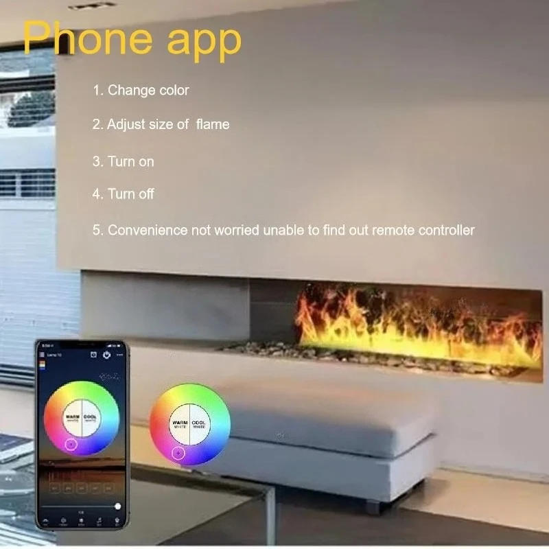 Modern Fake Flame Water Ultra-Thin Recessed Electric  Fireplacetv with Stand 3d Steam Vapor Fire Pits  Fireplace Heater