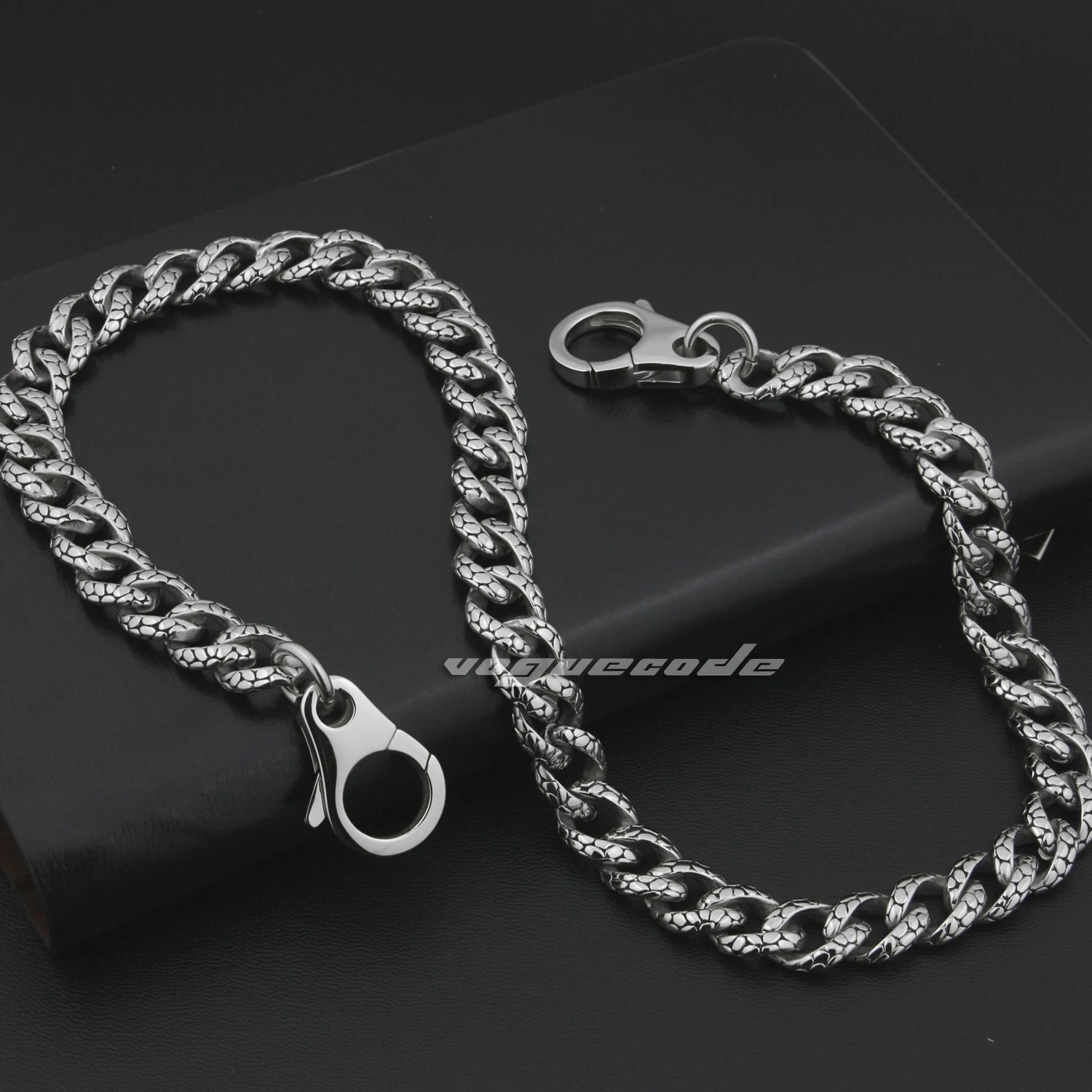 Stainless Steel Mens KeyChain Biker Rocker Wallet Chain Punk DIY Accessory 5A019WC