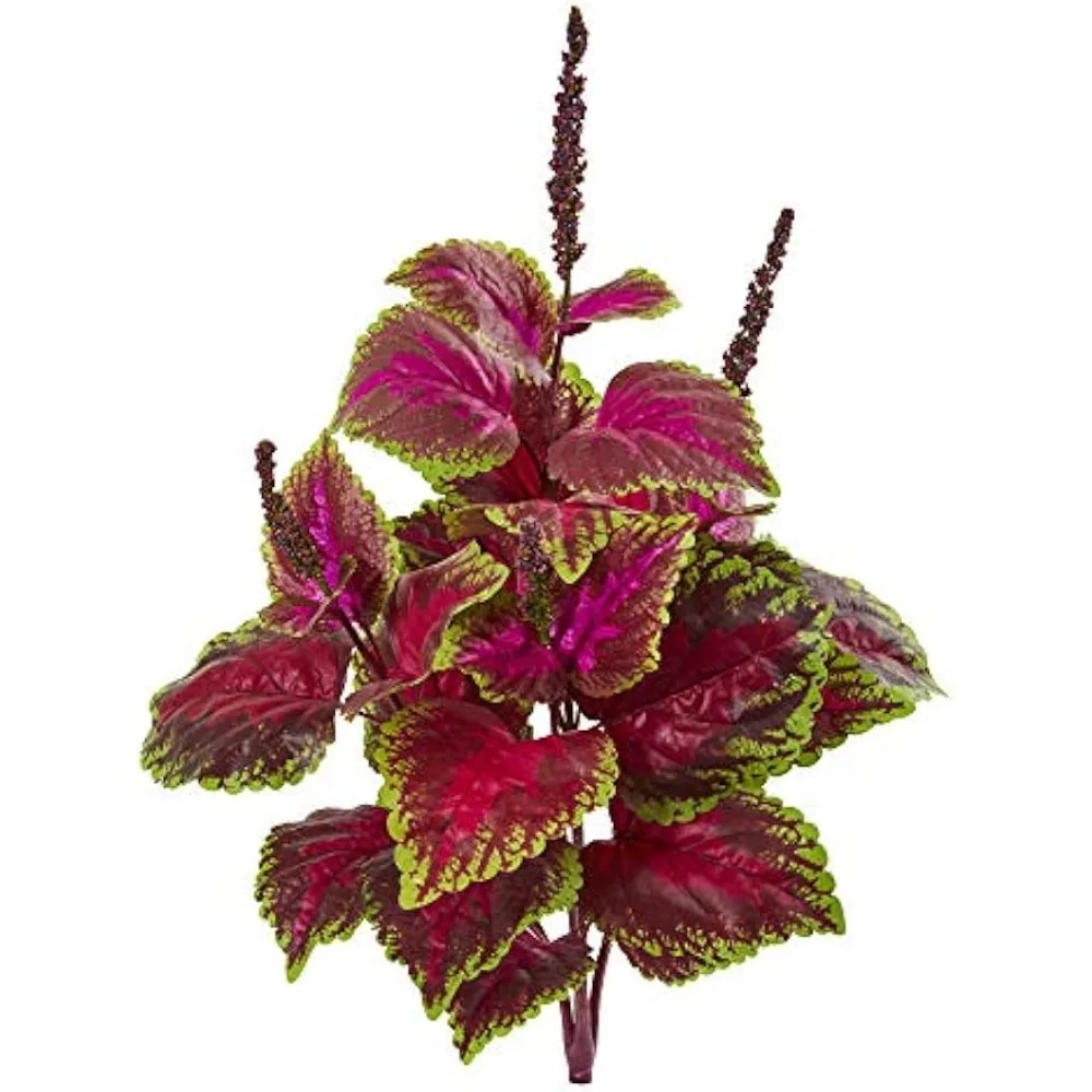 

23” Coleus Bush Artificial (Set of 6) Silk Plants, Pink