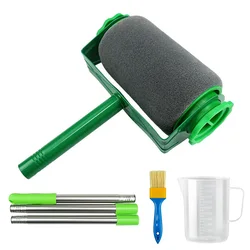 Paint Roller Brush Kit Pro,Wall Painting Handle Tool with Paint Runner Brush and 3 Extension Poles for Walls and Ceiling