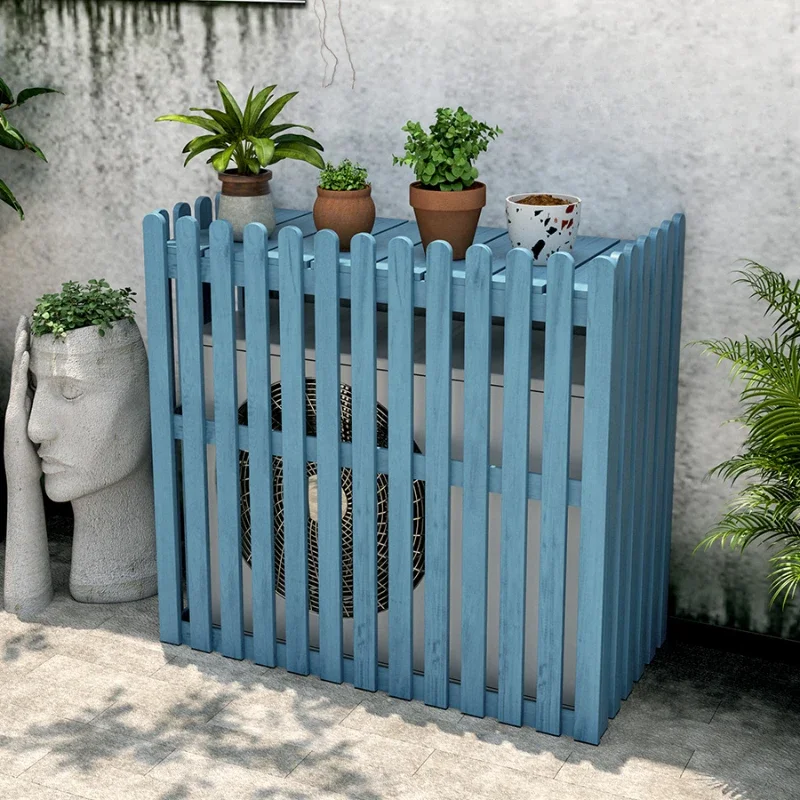 Outdoor Air Conditioning Trellis, Anti-corrosion Balcony Shelf, Wooden Fence Flowerpot Racks, Host Cover Decoration