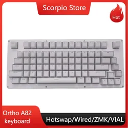 Ortho A82 Keys Planck Keyboard in Line Layout Orthogonal Hot Swappable Wired Single Mode Qmk/Vial Customized Mechanical Keyboard