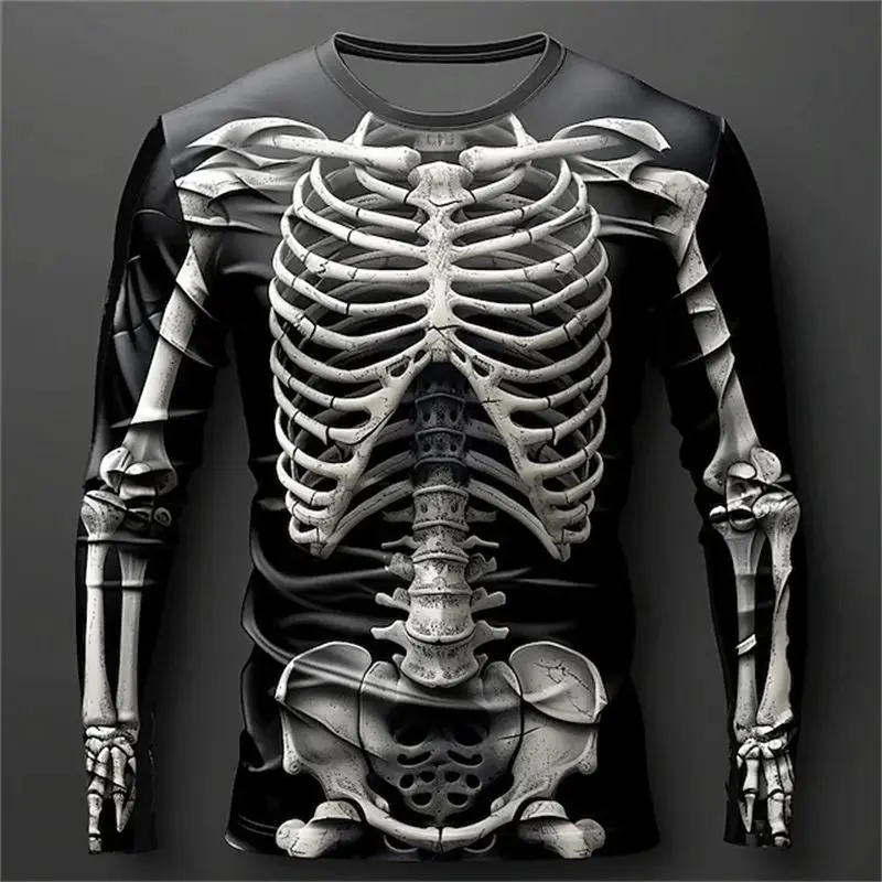 2026 Men's New Motocross Cycling Skully Jersey BMX Mountain Downhill Bike Top Enduro Racing Shirt Quick Dry Long Sleeves T Shirt