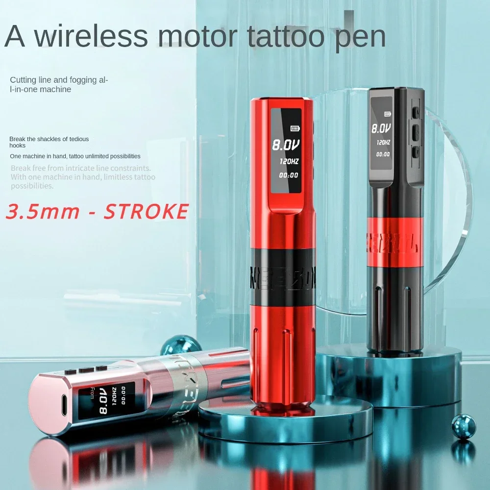 3.5mm Professional Tattoo pen 2000mAh Gold EXO Wireless Battery Tattoo Pen Wireless Machine For Cartridges Tattoo Needle