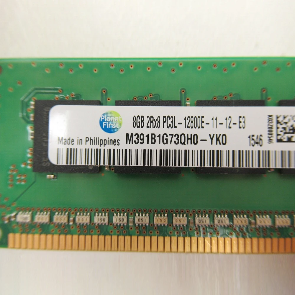 For Samsung RAM 8GB 8G 2RX8 PC3L-12800E UDIMM ECC 1600 DDR3L Server Memory M391B1G73QH0-YK0