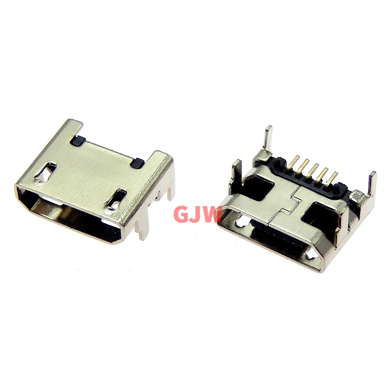 10pcs Micro USB connector 5pin seat Jack Micro usb Four legs 5P Inserting plate seat Mini usb connector