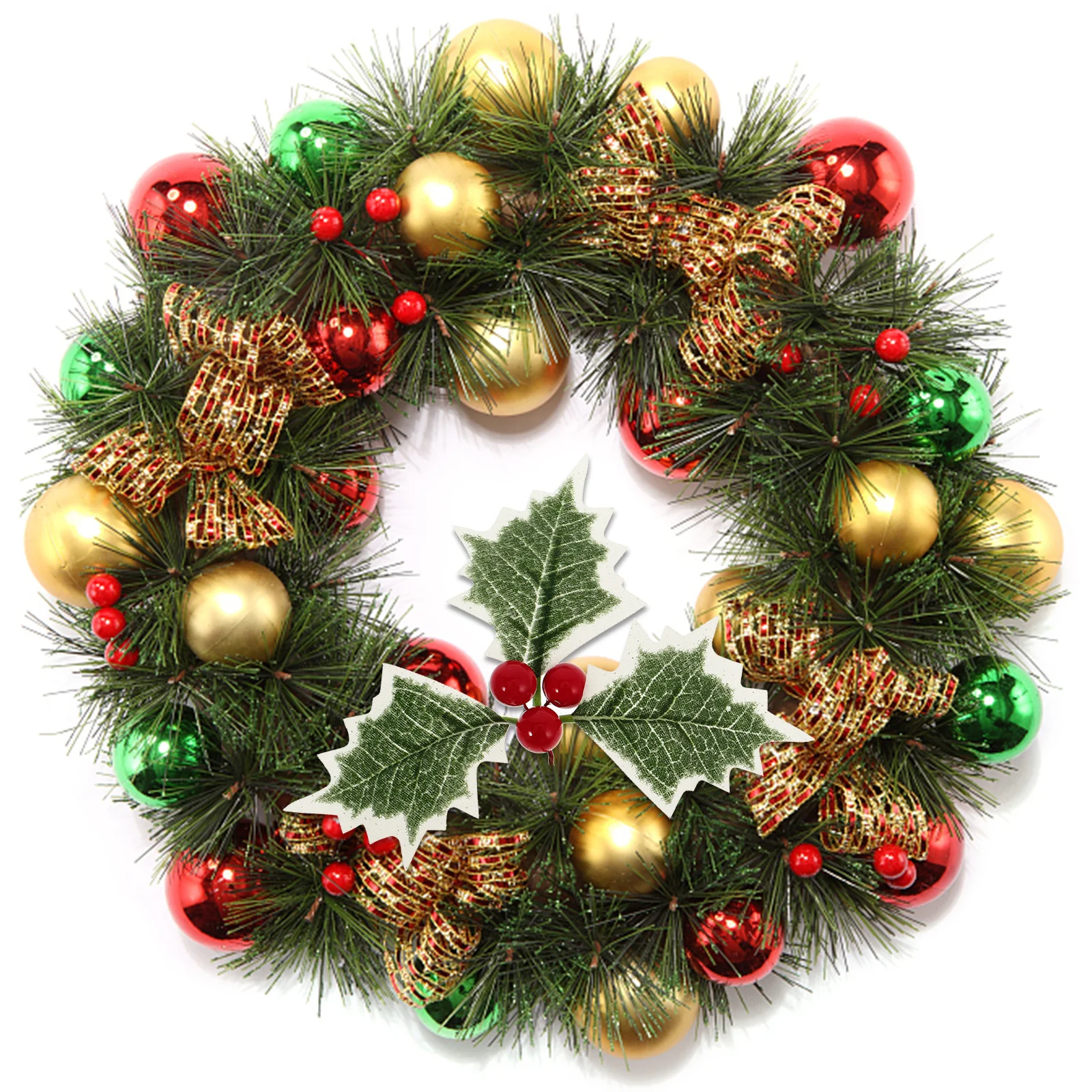 

6pcs Christmas Tree Garland Materials Fake Green Leaf Artificial Plant Desktop Decor Home Decoration Xmas Party Evening