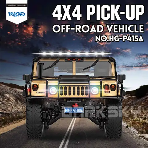 HG P415 1/10 2.4G 16CH RC Car for Hummer Metal Chassis Off-road Vehicle Crawler Climbing Model Adult Kids Toy Gifts