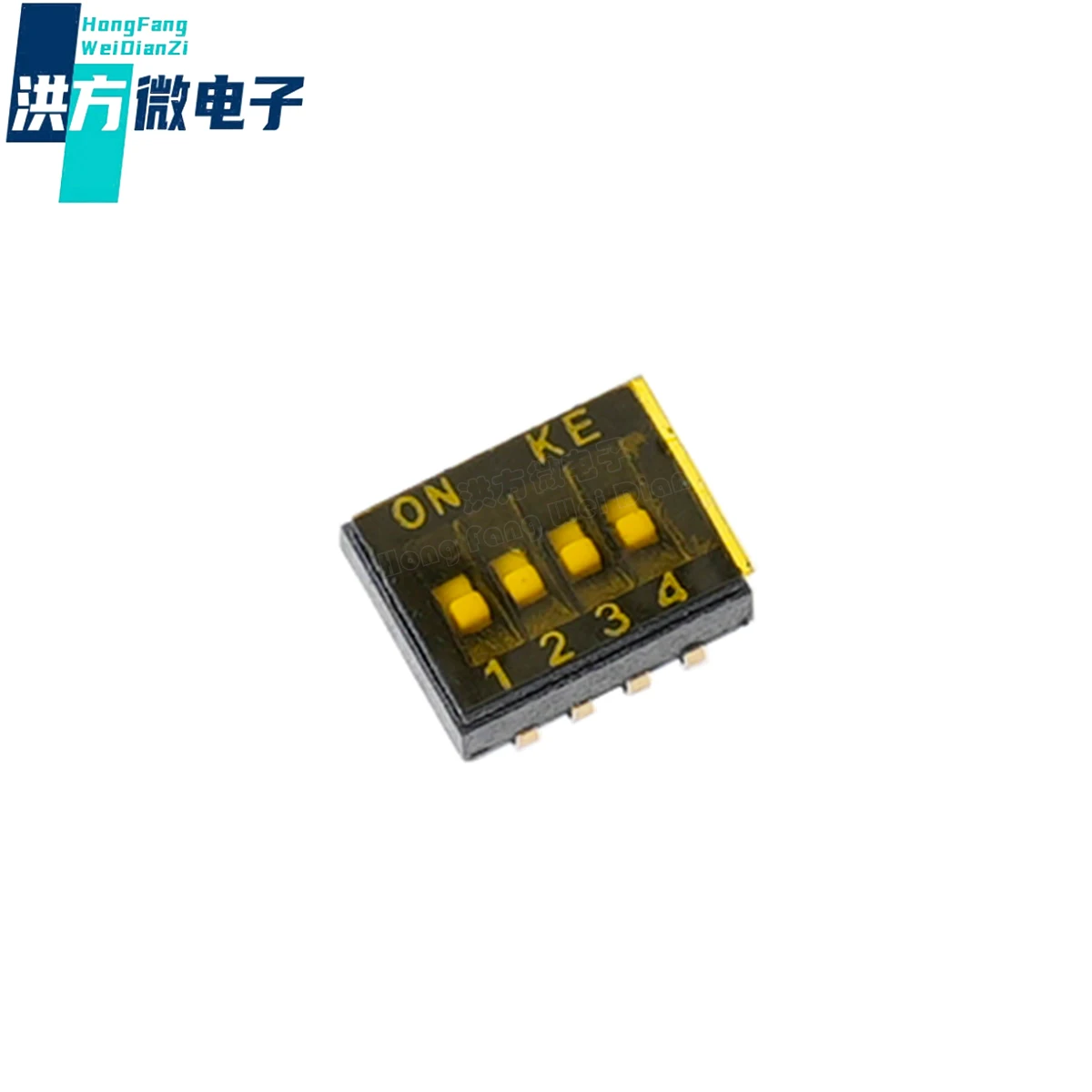 5PCS original,dial switch,1.27mm spacing,KE，SMD(J-pin)inward bend,foot wrapping,gold plating,4-position switch,model:DSHP04TJGER