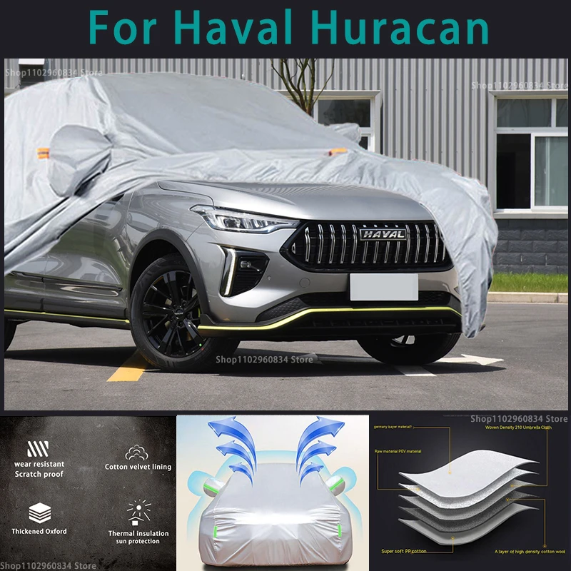 For Haval Huracan 210T Waterproof Full Car Covers Outdoor Sun uv protection Dust Rain Snow Protective Auto Protective cover