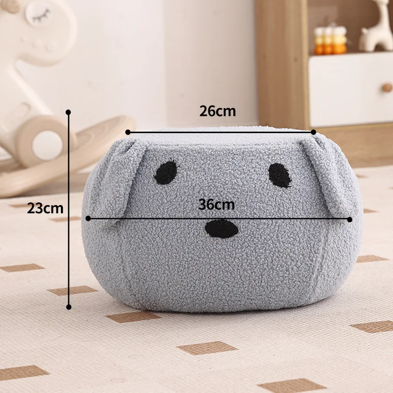 Internet famous lamb plush stool, home living room, low stool, solid wood, shoe changing stool, foot stool, and seat pier