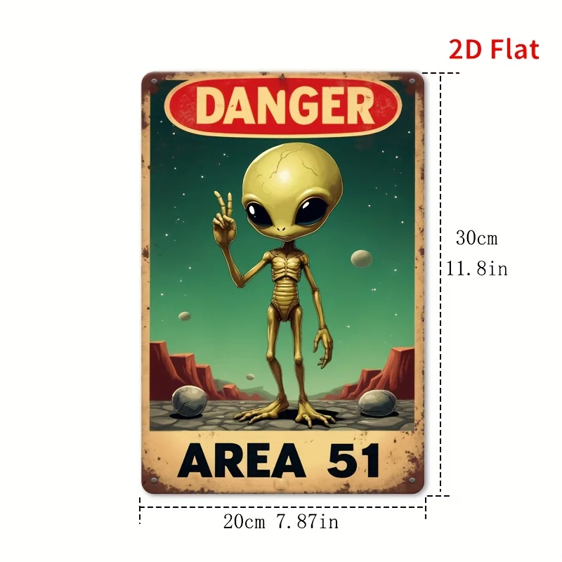 2D Flat, 2D Planar Retro Metal Logo - Retro Wall Art, Highly Suitable for Bars, Cafes, Beach Villas and Farmhouses - 8x12 Inch T