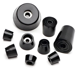 Black Rubber Feet With Washer Conical Anti Slip ​Shock Pad For Speaker Cabinets Flight Cases Furniture Floor Protector Hardware