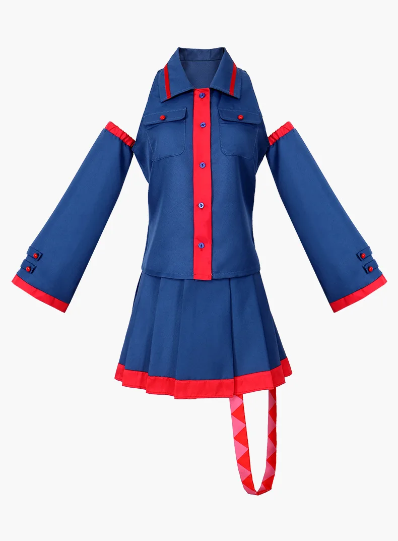 Anime Mikuu kasane Teto Cosplay Costume Women Blue Pink Dress Cosplay Halloween Costume Cosplay Made Accessorie props