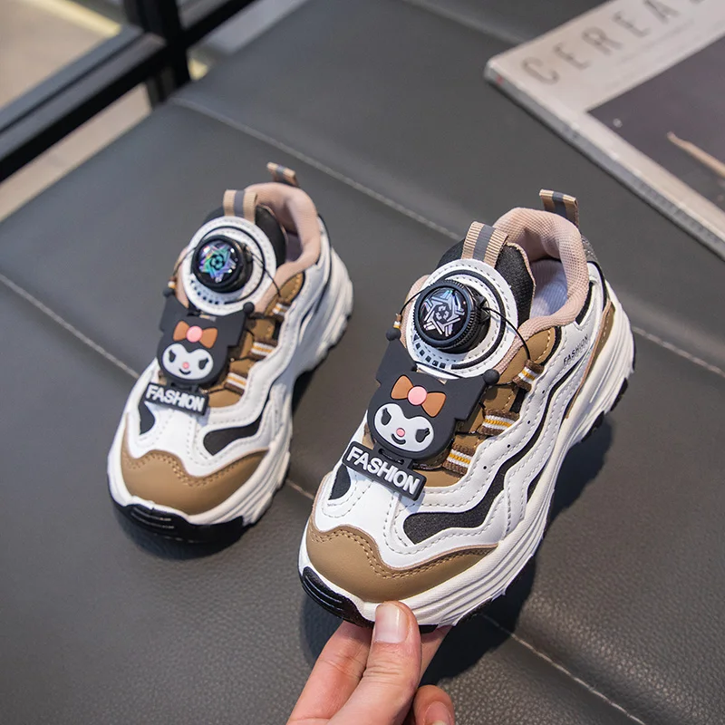 أحذية ديزني كورومي الرياضية للأطفال مريحة بإبزيم دوار وكتلة ألوان عصرية للأب أحذية كاجوال مطاطية قابلة للتنفس #1