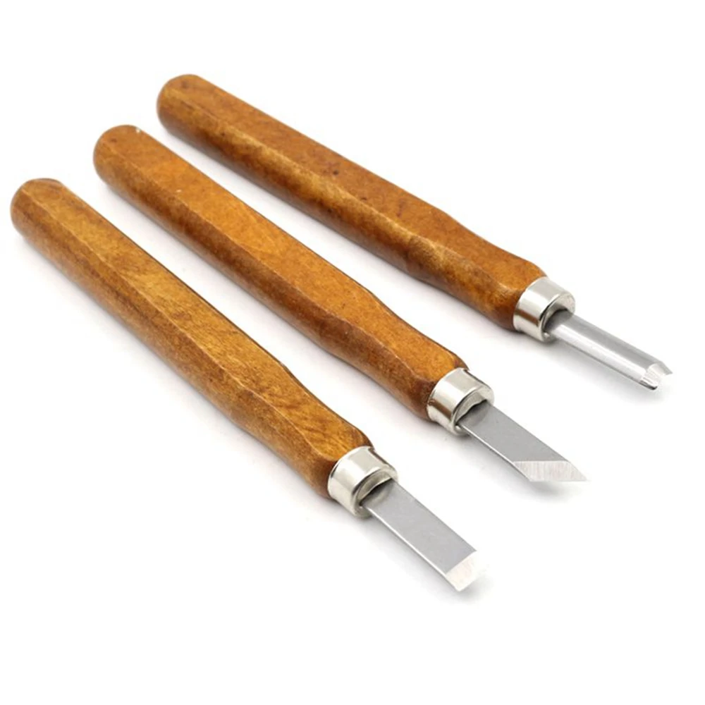 3pcs Wood Carving Chisels Knife For Basic Woodcut Working DIY Tools and Detailed Hand Tools /Imitation mahogany W/ box