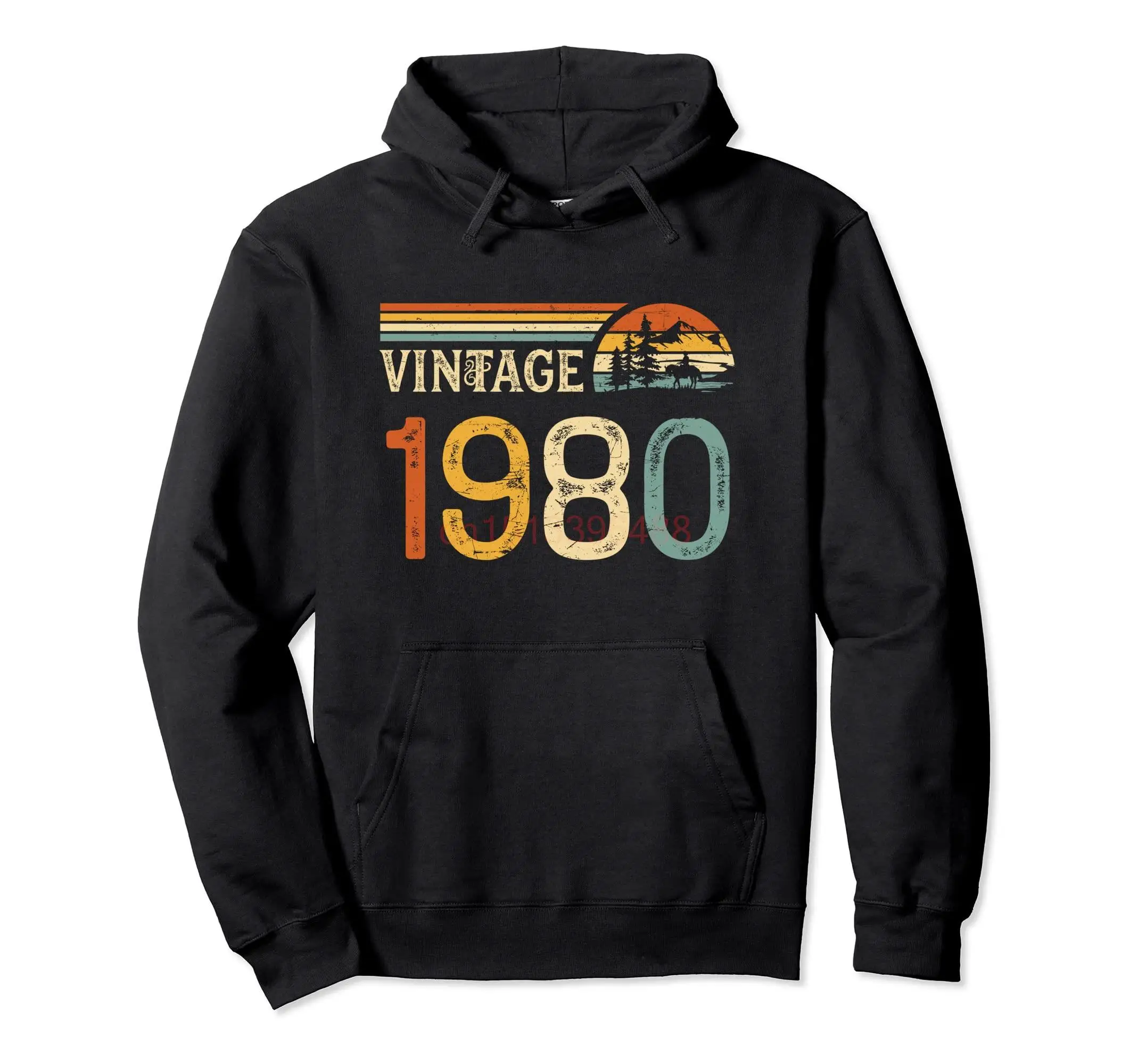 95% Cotton Vintage 1980 Birthday for Men Women Retro 80's Design Pullover Hoodie Sweatshirt Men Women Tracksuit Clothing